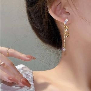3/20 🔷 Zircon Star Charm Drop Earrings